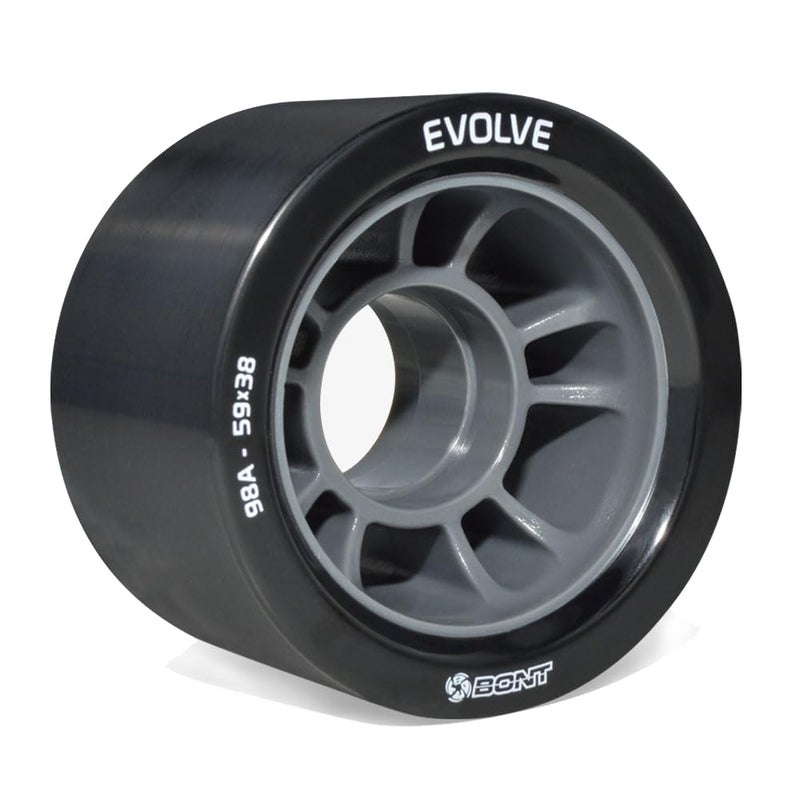 Bont زلاجات Bont - عجلة تزلج Evolve Roller Derby - عجلات تزلج دوارة داخلية - عجلات تزلج دوارة - 88A 92A 95A 98A - أحمر أسود أزرق أرجواني (أسود 98A - مجموعة من 4 عجلات) - Image 2